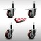 Service Caster 3.5'' SS Maroon Poly Swivel 3/4'' Expanding Stem Caster Set 2 Total Lock Brakes, 4PK SCC-SSEXTTL20S3514-PPUB-MRN-2-S-2-34 - alternate 5